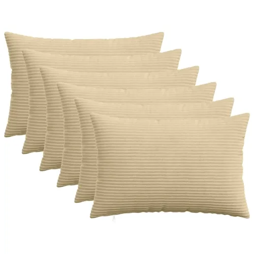 Presvlaka za jastuk 6 pcs HEERLEN Zelena Siva 50 x 80 cm Kord - Siva zelena 50 x 80 cm 6 Cijena