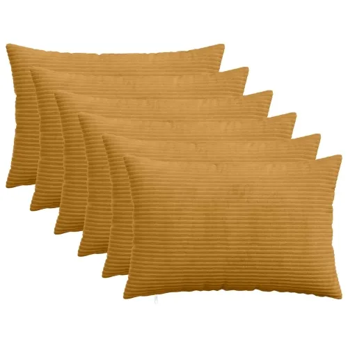 Presvlaka za jastuk 6 pcs HEERLEN Žuta 50 x 80 cm Kord - Žuta 50 x 80 cm 6 Cijena
