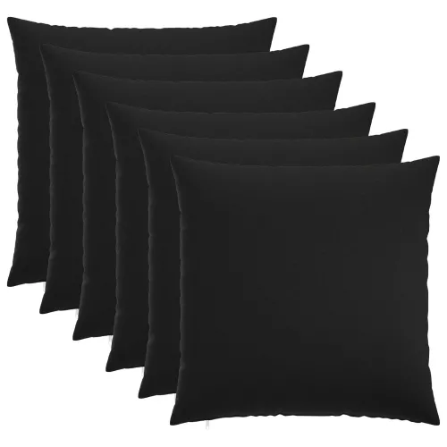 Presvlaka za jastuk 6 kom. HEERLEN Crna 60 x 60 cm Tkanina - Crna 60 x 60 cm 6 Cijena