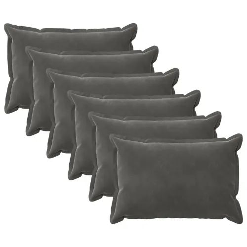 Presvlaka za jastuk 6 pcs HOUTEN Tamnosiva 40 x 60 cm Baršun - Tamnosiva 40 x 60 cm 6 Cijena