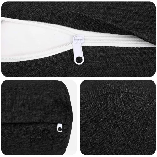 Presvlaka za jastuk 6 kom. HEERLEN Crna Ø 15 x 40 cm Tkanina - Crna Ø 15 x 40 cm 6 Cijena