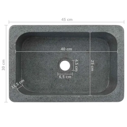 Lavabo - Umivaonik od riječnog kamena 45 x 30 x 15 cm crni Cijena