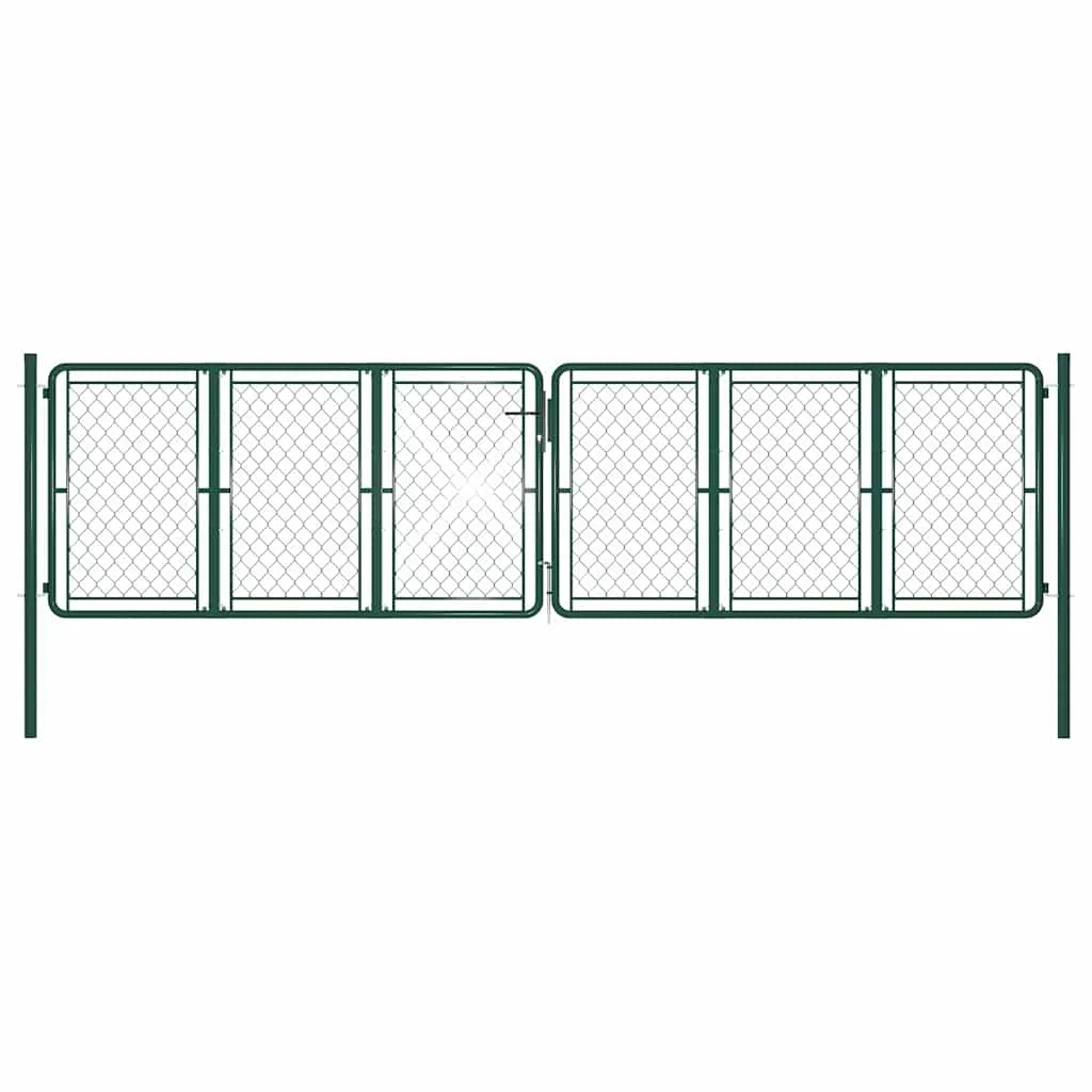Dvorišna vrata - Vrtna vrata Čelik 400x100 cm Zelena - Zelena 400 x 100 cm