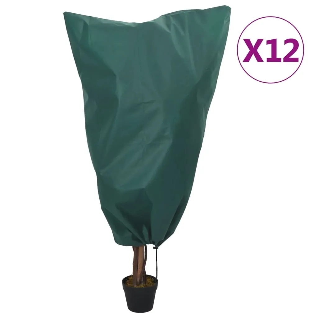 Navlake od flisa za biljke s vezicom 12 kom 70 g/m² 0 8 x 1 m - Zelena 0.8 x 1 m 12