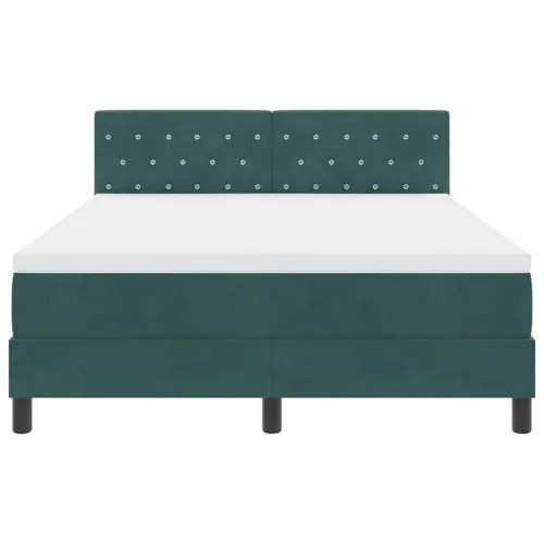 LED Box Spring Krevet Tamnozelena 160 x 200 cm Baršun - Tamnozelena 160 x 200 cm Kristal s dugmadima Cijena