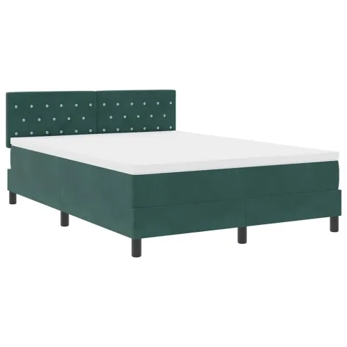 LED Box Spring Krevet Tamnozelena 160 x 200 cm Baršun - Tamnozelena 160 x 200 cm Kristal s dugmadima Cijena