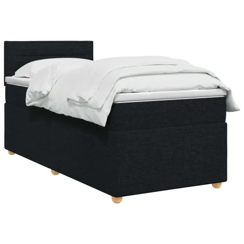 Boxspring krevet s madracem Crna 90 x 200 cm Tkanina - Crna 90 x 200 cm Dizajn linija Cijena