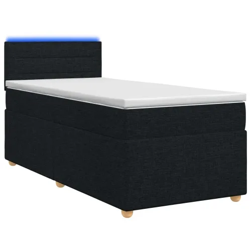 Boxspring krevet s madracem Crna 90 x 200 cm Tkanina - Crna 90 x 200 cm Dizajn linija Cijena