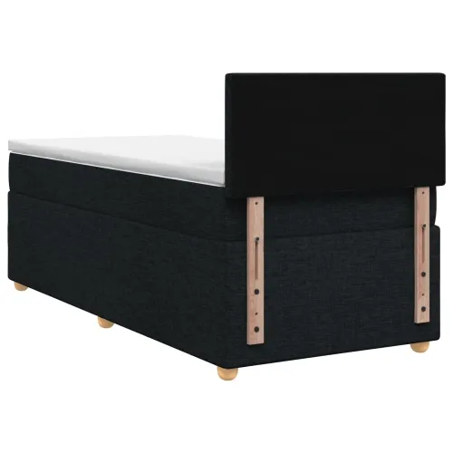 Boxspring krevet s madracem Crna 100 x 200 cm Tkanina - Crna 100 x 200 cm Prošiveno gumbima Cijena