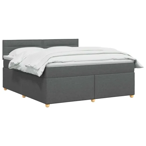 Boxspring krevet s madracem Tamnosiva 140 x 190 cm Tkanina - Tamnosiva 140 x 190 cm Dizajn linija Cijena