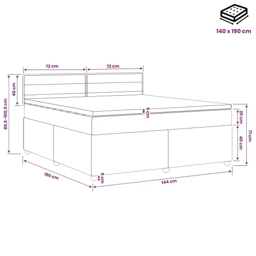 Boxspring krevet s madracem Tamno smeđa 140 x 190 cm Tkanina - Tamno smeđa 140 x 190 cm Dizajn linija Cijena