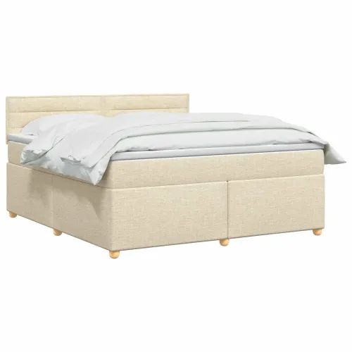 Boxspring krevet s madracem Krem 140 x 200 cm Tkanina - Krem 140 x 200 cm Dizajn linija Cijena