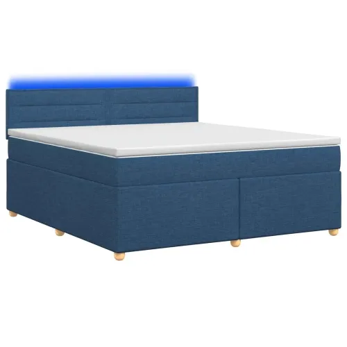 Boxspring krevet s madracem Plava 140 x 200 cm Tkanina - Plava 140 x 200 cm Dizajn linija Cijena