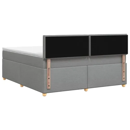 Boxspring krevet s madracem Svjetlosiva 160 x 200 cm Tkanina - Svjetlosiva 160 x 200 cm Dizajn linija Cijena