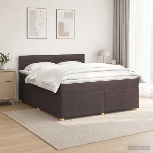 Boxspring krevet s madracem Tamno smeđa 160 x 200 cm Tkanina - Tamno smeđa 160 x 200 cm Dizajn linija Cijena