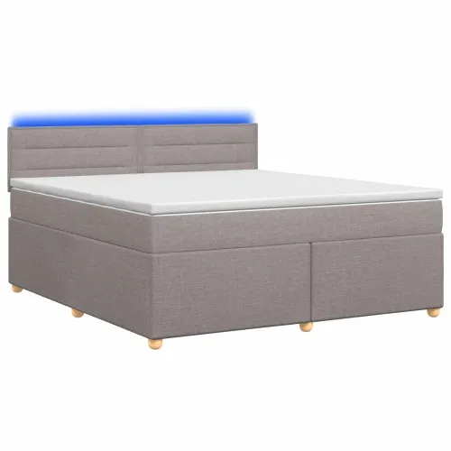 Boxspring krevet s madracem Sivosmeđa 160 x 200 cm Tkanina - Sivosmeđa 160 x 200 cm Dizajn linija Cijena