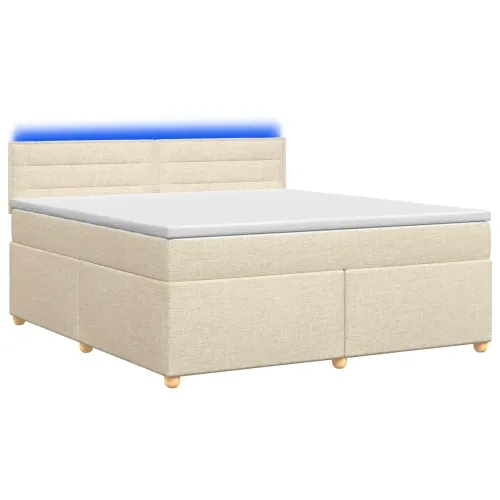 Boxspring krevet s madracem Krem 160 x 200 cm Tkanina - Krem 160 x 200 cm Dizajn linija Cijena