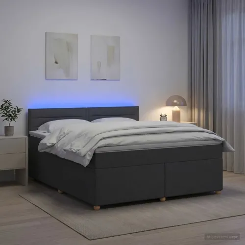 Boxspring krevet s madracem Tamnosiva 180 x 200 cm Tkanina - Tamnosiva 180 x 200 cm Dizajn linija Cijena