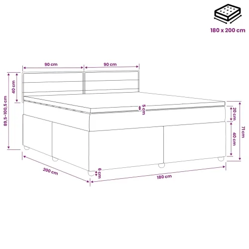 Boxspring krevet s madracem Tamno smeđa 180 x 200 cm Tkanina - Tamno smeđa 180 x 200 cm Dizajn linija Cijena