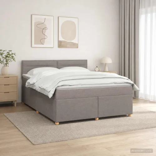 Boxspring krevet s madracem Sivosmeđa 180 x 200 cm Tkanina - Sivosmeđa 180 x 200 cm Dizajn linija Cijena