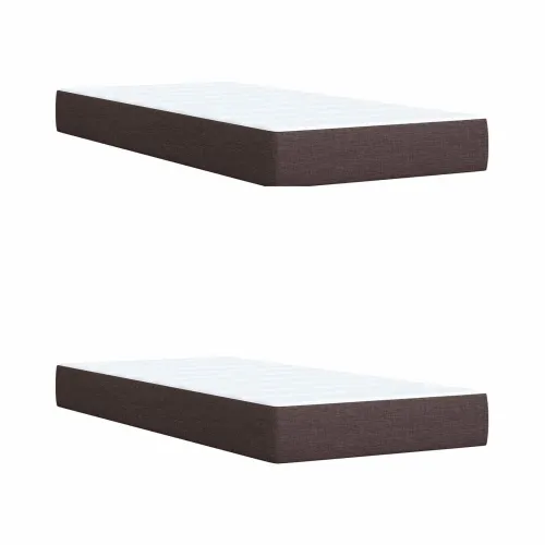 Boxspring krevet s madracem Tamno smeđa 200 x 200 cm Tkanina - Tamno smeđa 200 x 200 cm Dizajn linija Cijena