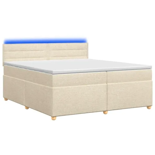 Boxspring krevet s madracem Krem 200 x 200 cm Tkanina - Krem 200 x 200 cm Dizajn linija Cijena
