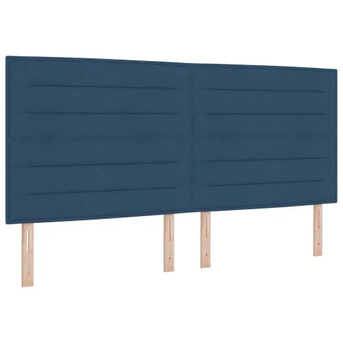 Krevet od pjene s madracem i LED-om Plava 200 x 200 cm Tkanina - Plava 200 x 200 cm Dizajn linija Cijena