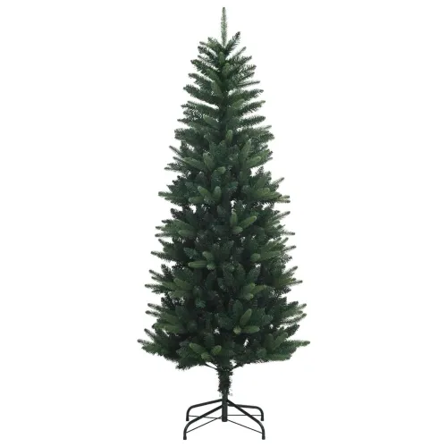Umjetno božićno drvce s kuglicama 150 cm 150 LED lampica - 150 cm s LED-ima i crvenim lopticama Zelena Cijena