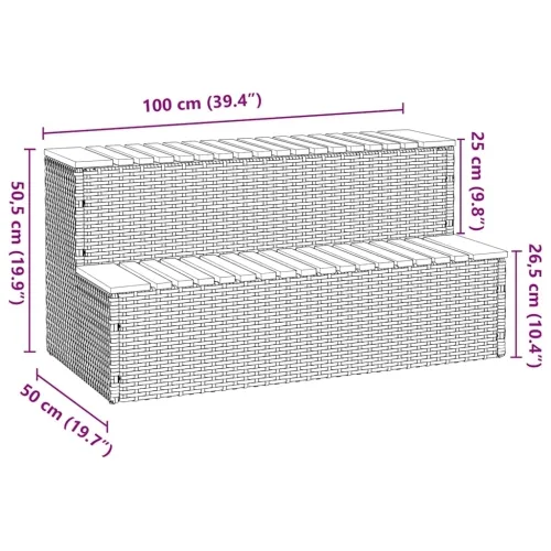 siva hidromasažna kada 100x50x50,5 cm poliratan i puna bagrem - Siva 100 x 50 x 50.5 cm Cijena