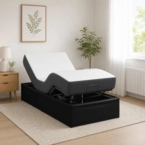 Električni podesivi okvir kreveta Crna 200 x 90 x 33,5 cm Čelik - Crna 90 x 200 cm Cijena