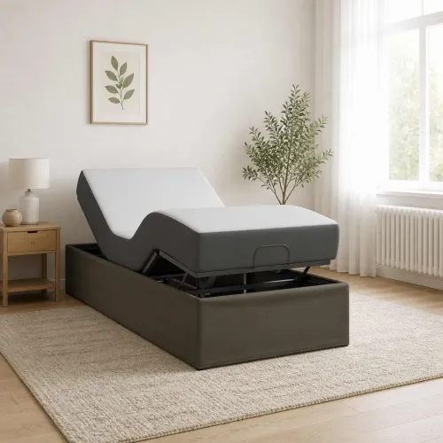 Električni podesivi okvir kreveta Siva 200 x 90 x 33,5 cm Čelik - Siva 90 x 200 cm Cijena
