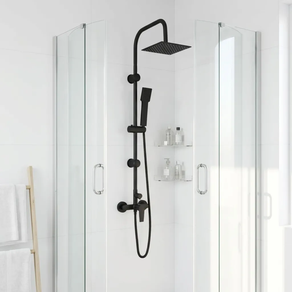 Sustav tuša Crna Nehrđajući čelik 21 x 48 x 112 cm - Crna Četvrtasto