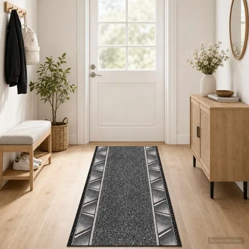 Trkački tepih FLORNES Tkani Siva PP 7 mm - Siva cik-cak 67 x 350 cm Cijena