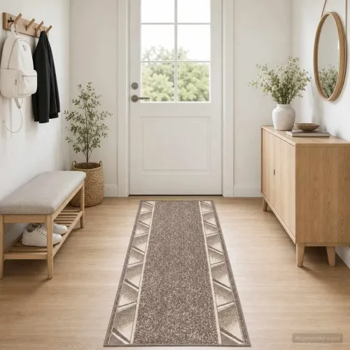 Trkački tepih FLORNES Tkani Sivosmeđa PP 7 mm - Taupe cik-cak 100 x 150 cm Cijena