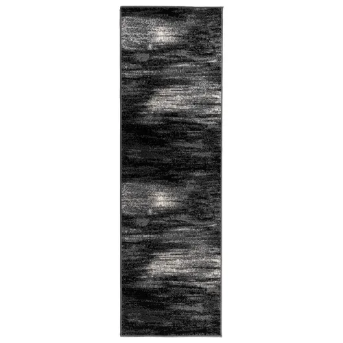 Trkački tepih FLORNES Tkani Crna PP 7 mm - Crni kistovi 67 x 150 cm Cijena
