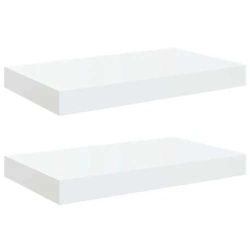 Plutajuće zidne police 2 kom sjajne bijele 40 x 23,5 x 3,8 cm MDF - Visoko sjajno bijela 40 x 23.5 x 3.8 cm 2 1 Cijena