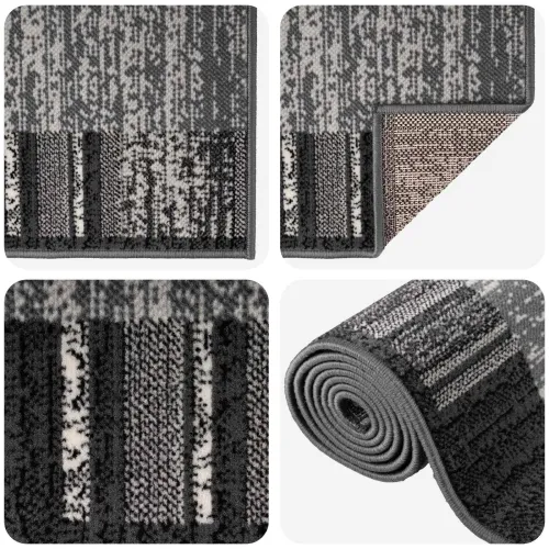 Trkački tepih FLORNES Tkani Siva PP 7 mm - Sive pruge 100 x 150 cm Cijena