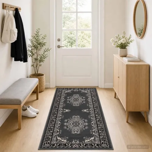 Trkački tepih FLORNES Tkani Siva PP 7 mm - Sivi uzorak 67 x 250 cm Cijena