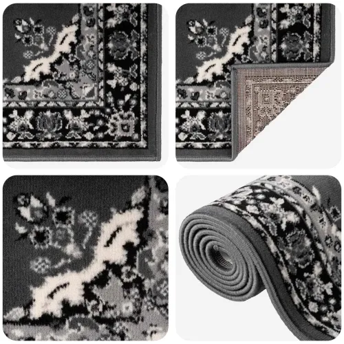 Trkački tepih FLORNES Tkani Siva PP 7 mm - Sivi uzorak 80 x 150 cm Cijena