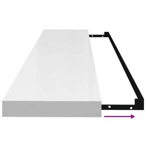 Plutajuća zidna polica visoki sjaj bijela 120x23,5x3,8 cm MDF - Visoko sjajno bijela 120 x 23.5 x 3.8 cm 1 Cijena