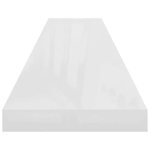 Plutajuća zidna polica visoki sjaj bijela 120x23,5x3,8 cm MDF - Visoko sjajno bijela 120 x 23.5 x 3.8 cm 1 Cijena