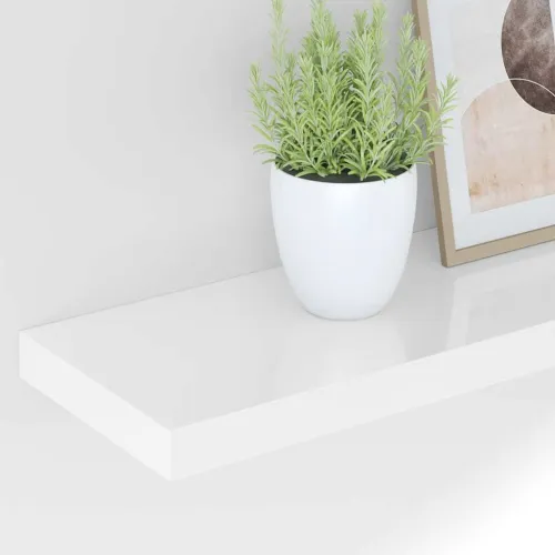 Plutajuća zidna polica visoki sjaj bijela 120x23,5x3,8 cm MDF - Visoko sjajno bijela 120 x 23.5 x 3.8 cm 1 Cijena