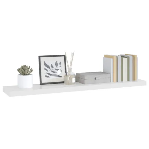 Plutajuća zidna polica visoki sjaj bijela 120x23,5x3,8 cm MDF - Visoko sjajno bijela 120 x 23.5 x 3.8 cm 1 Cijena