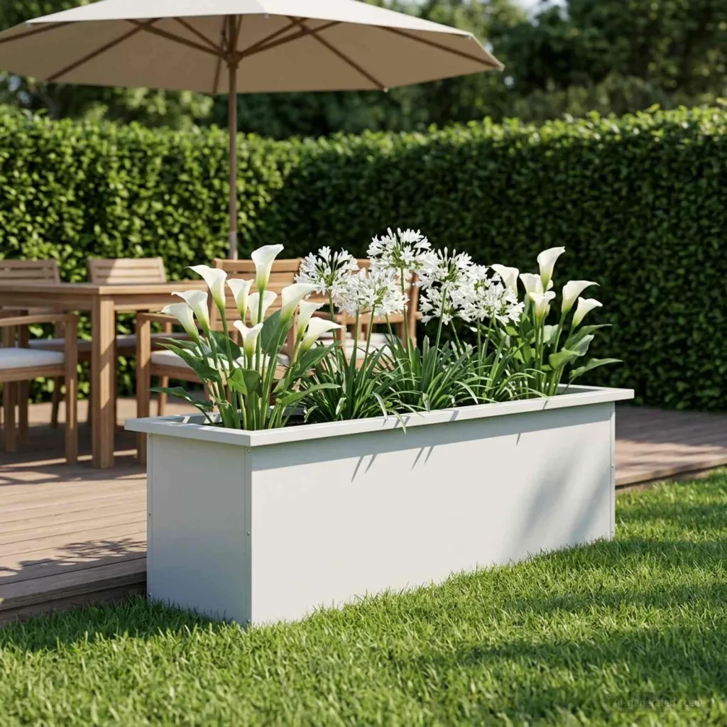 Vrtna posuda za sadnju s LED svjetlom Bijela 30 x 100 x 30 cm - Bijela 30 x 100 x 30 cm 1