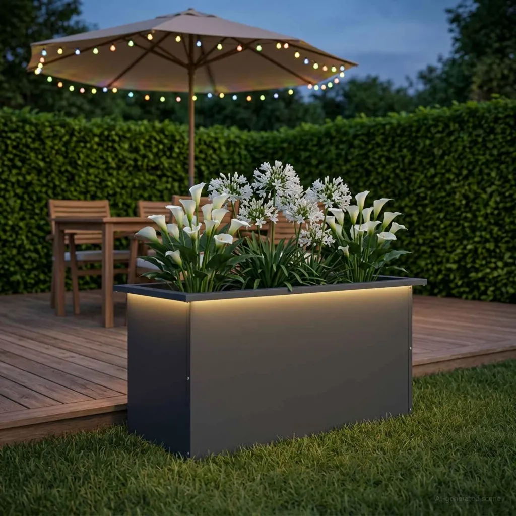 Vrtna posuda za sadnju s LED svjetlom Antracit 40 x 80 x 40 cm - Antracit 40 x 80 x 40 cm 1