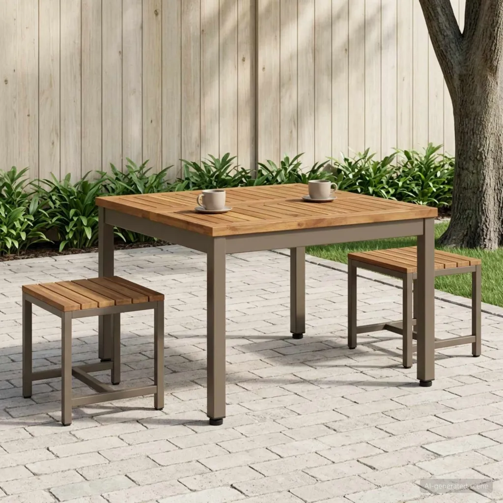 Stolić za kavu NAARDEN Prirodna i kava 60 x 60 5 x 36 cm - 60 x 60 5 x 36 cm Prirodno kava