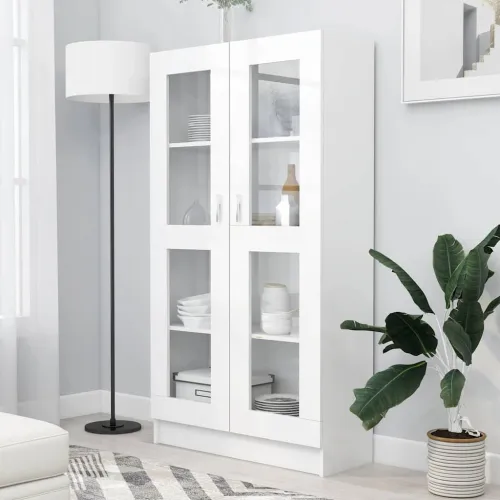 Vitrina bijela 82,5 x 30,5 x 150 cm konstruirano drvo - Bijela 1 150 cm Bijela Cijena