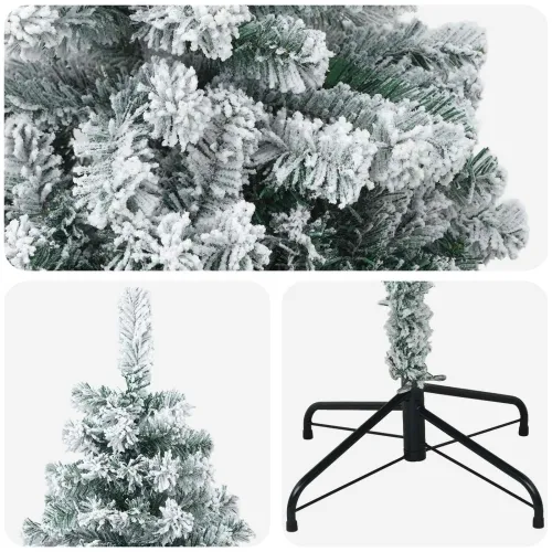 Umjetno božićno drvce 120 cm PVC i čelik Zelena i bijela - Zelena i bijela 120 cm Cijena