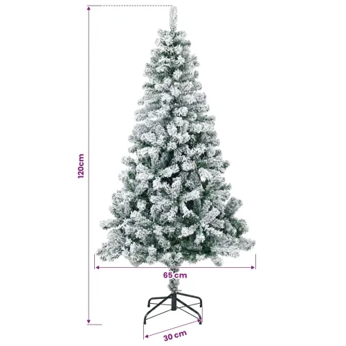 Umjetno božićno drvce 120 cm PVC i čelik Zelena i bijela - Zelena i bijela 120 cm Cijena