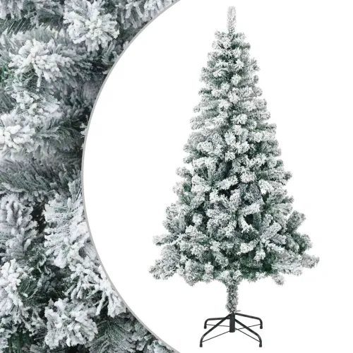 Umjetno božićno drvce 120 cm PVC i čelik Zelena i bijela - Zelena i bijela 120 cm Cijena